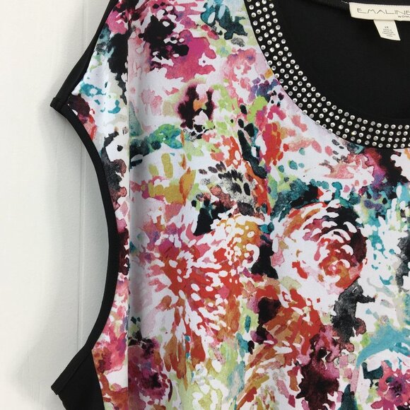 Emaline Women's Montarey Sleeveless Multi-Color Floral Blouse Size 2X NWT - Picture 4 of 7